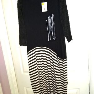 Lee Anderson lovely black and white jersey dress medium